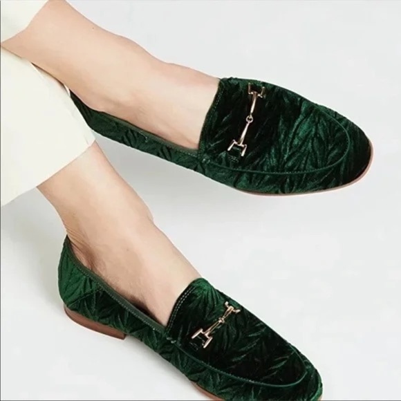 Sam Edelman Shoes - Sam Edelman Emerald Green Velvet Loraine Loafers